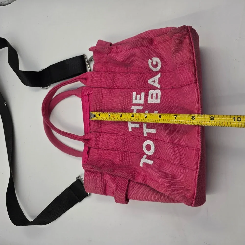 The Tote Bag Pink Canvas Crossbody Handbag Small Travel Satchel